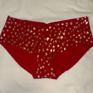 Victoria’s Secret Red with Gold Heart Print Women's Panties
